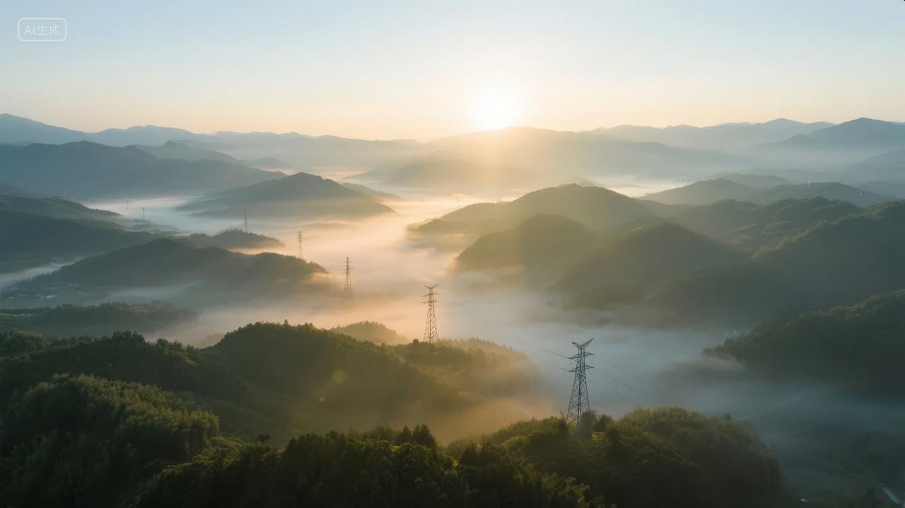 日出云海山脉电力铁塔能源行业报告背景