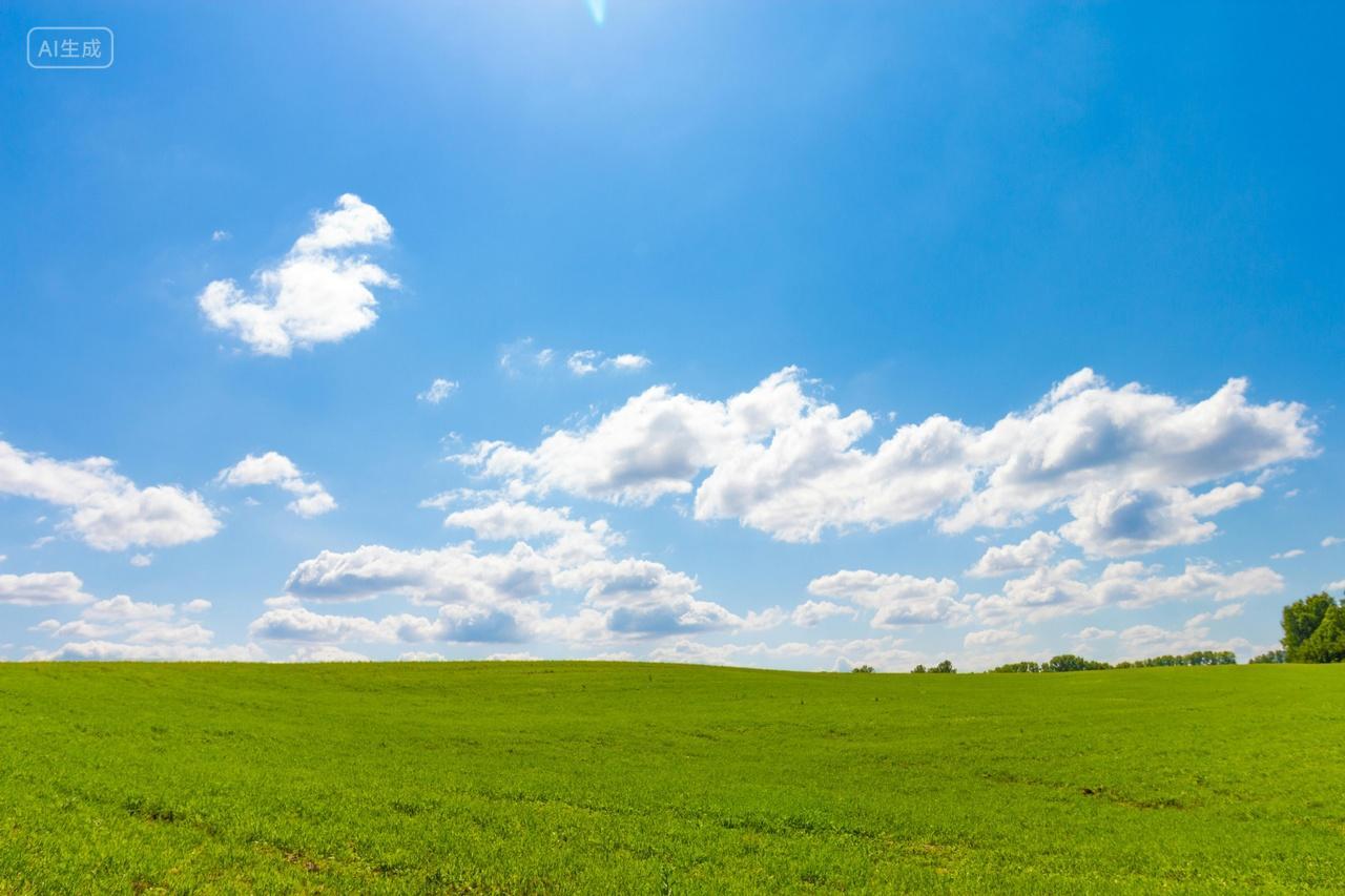 蓝天白云草地草原自然风景超高清壁纸桌面