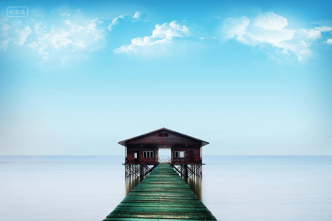 大海海边蓝天白云海景大自然美景高清桌面壁纸