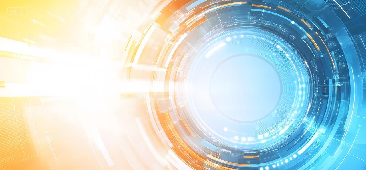 蓝橙渐变的科技感圆环