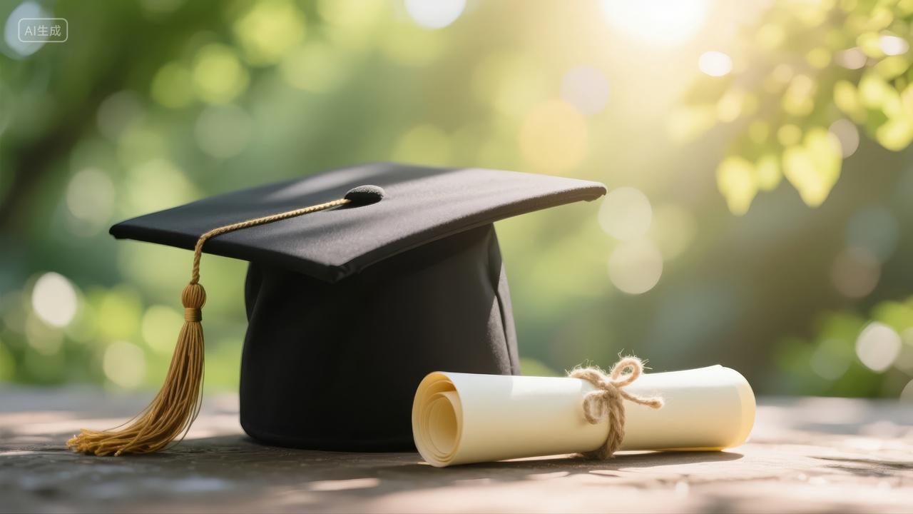 毕业季典礼学士帽证书教育前程行业用途背景