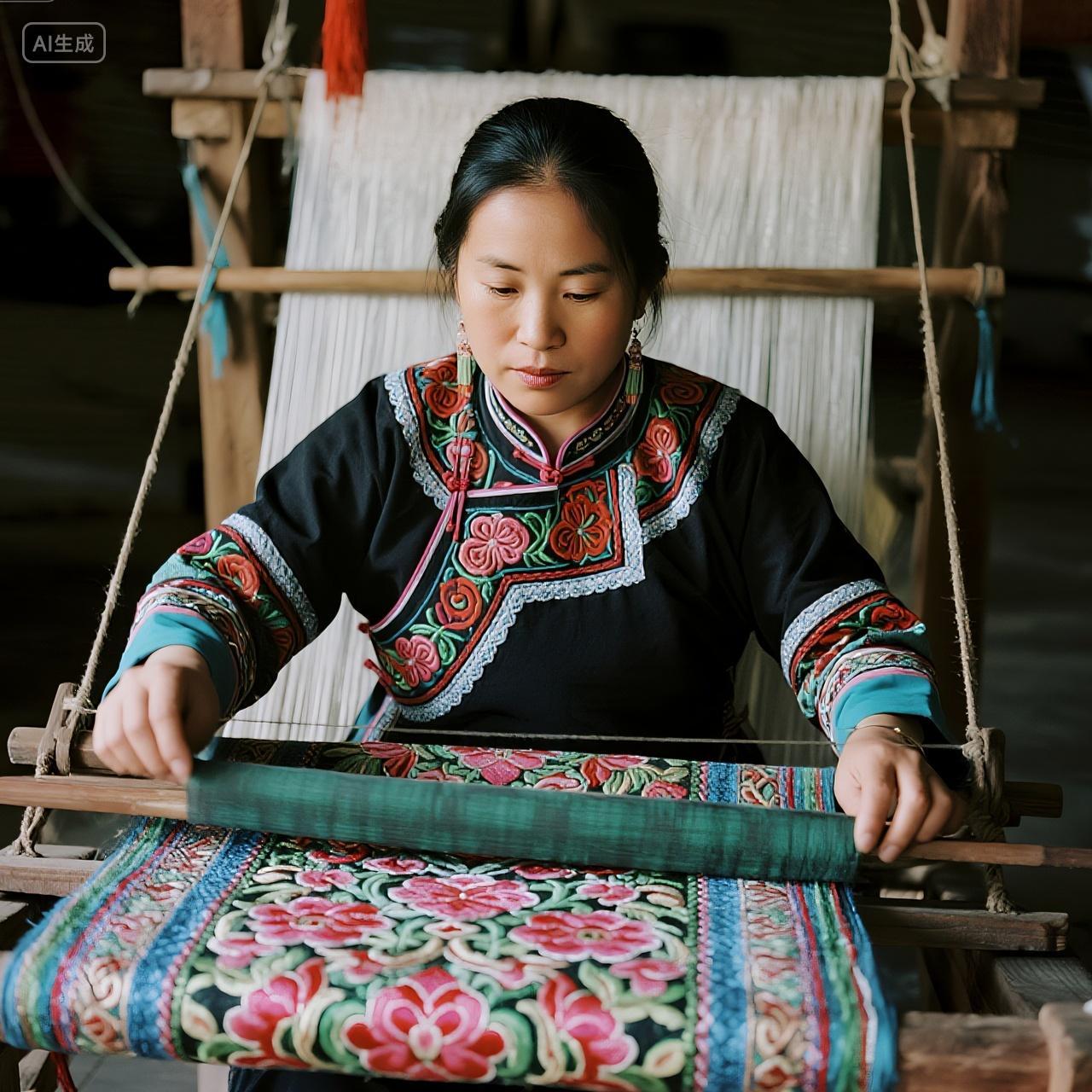 壮锦艺术精美的作品