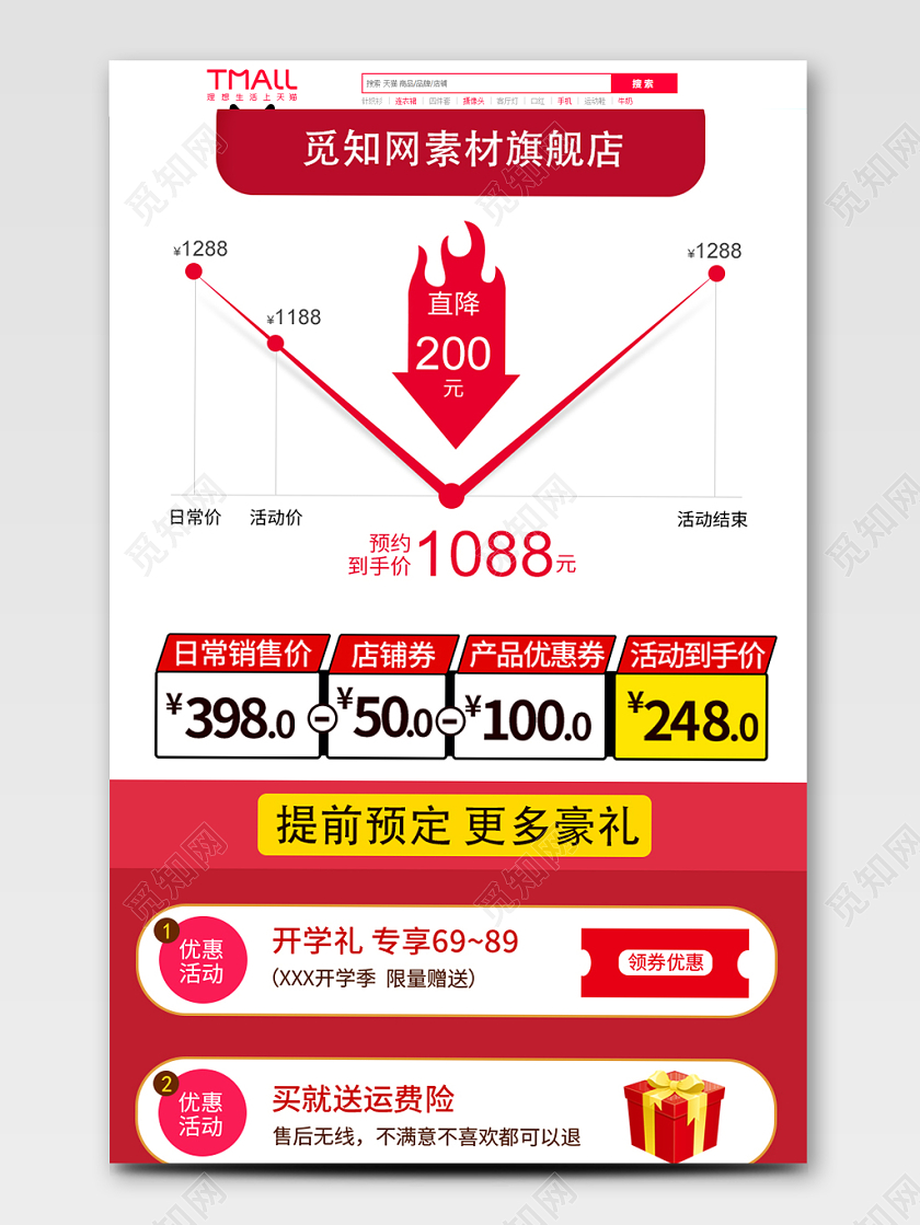 电商淘宝提前预定促销活动双十一双11价格趋势图