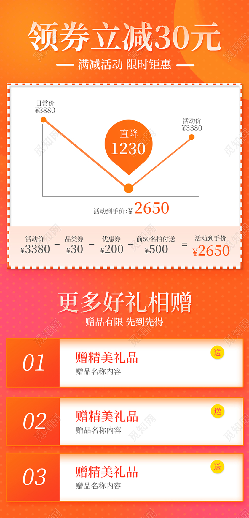 边框电商淘宝双11双十一黄色简约满减主图直通车