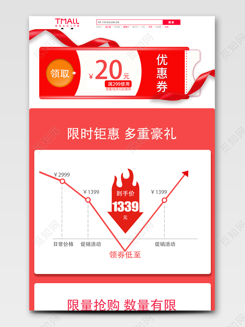 电商淘宝双十一平台促销价格趋势促销红包图