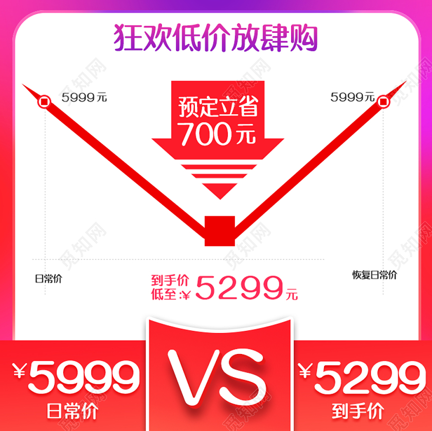 淘宝天猫狂欢低价放肆购节日促销活动主图框直通车模板