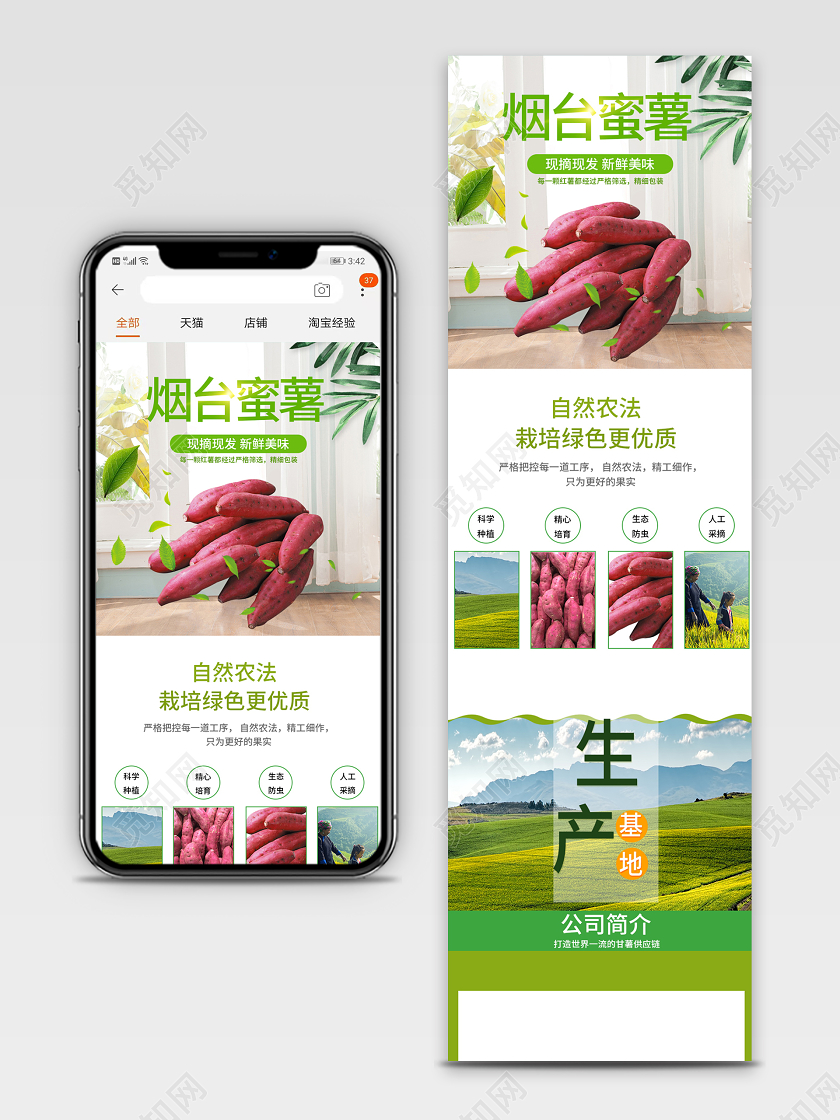 电商淘宝简约时尚水果蜜薯类通用首页模板