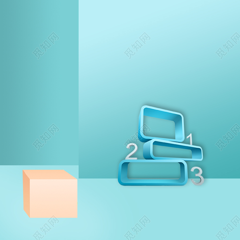 绿色清新几何立体场景女装女鞋电商淘宝主图