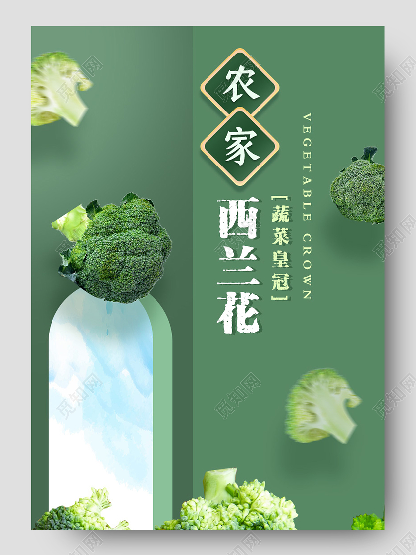 电商绿色淘宝西兰花蔬菜详情模板节假日促销模板果蔬