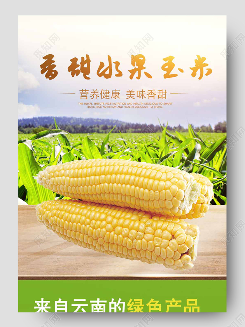田园风农产品鲜甜玉米果蔬绿色清新电商淘宝天猫详情页生鲜果蔬
