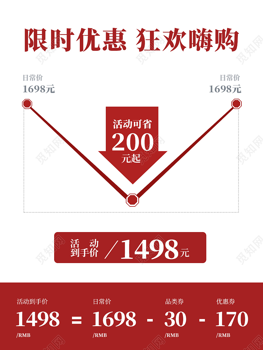 白色简约风限时优惠狂欢嗨购价格曲线主图直通车