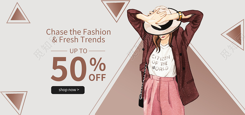 棕色欧美风服装女装海报banner