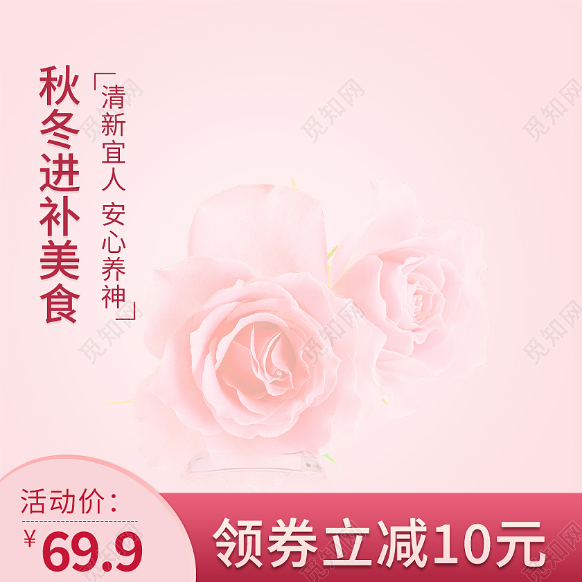 粉色简约风秋冬进补美食茶叶饮品花茶主图直通车