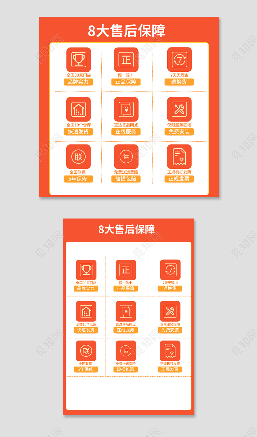 红色简约电器百货售后保障京东淘宝天猫主图直通车售后保障主图