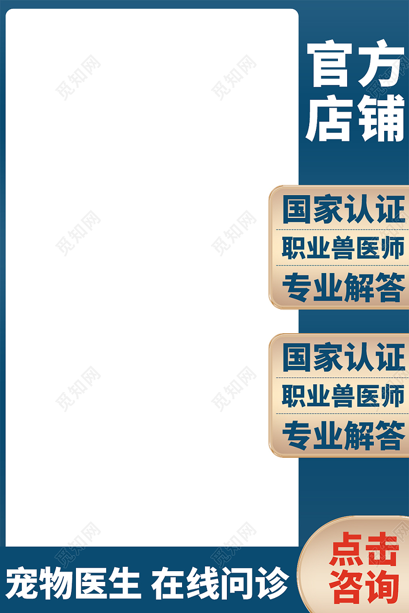 蓝色简约风宠物医生宠物医疗主图直通车