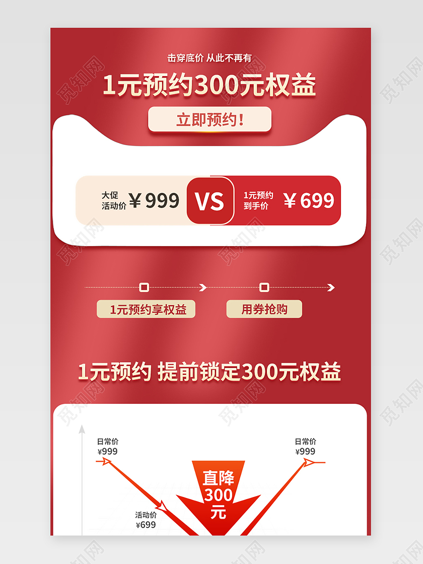 红色简约电商淘宝天猫京东99划算节关联页