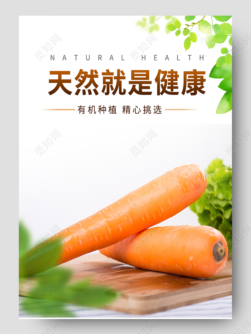 橙色简约风天然就是健康蔬菜生鲜胡萝卜详情页
