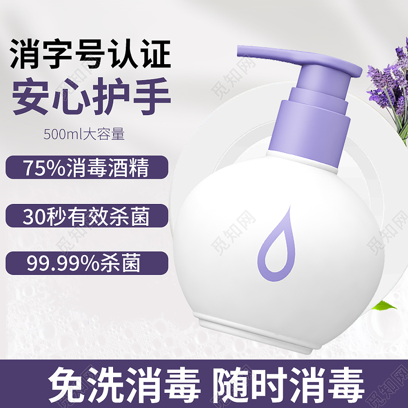 紫色简约风电商淘宝天猫京东洗护用品洗手液主图