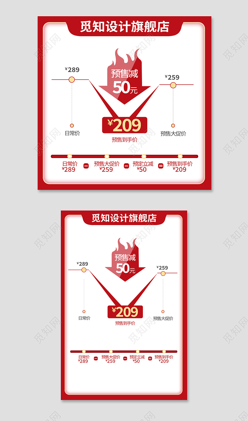 红色简约风双十二双12价格曲线主图直通车