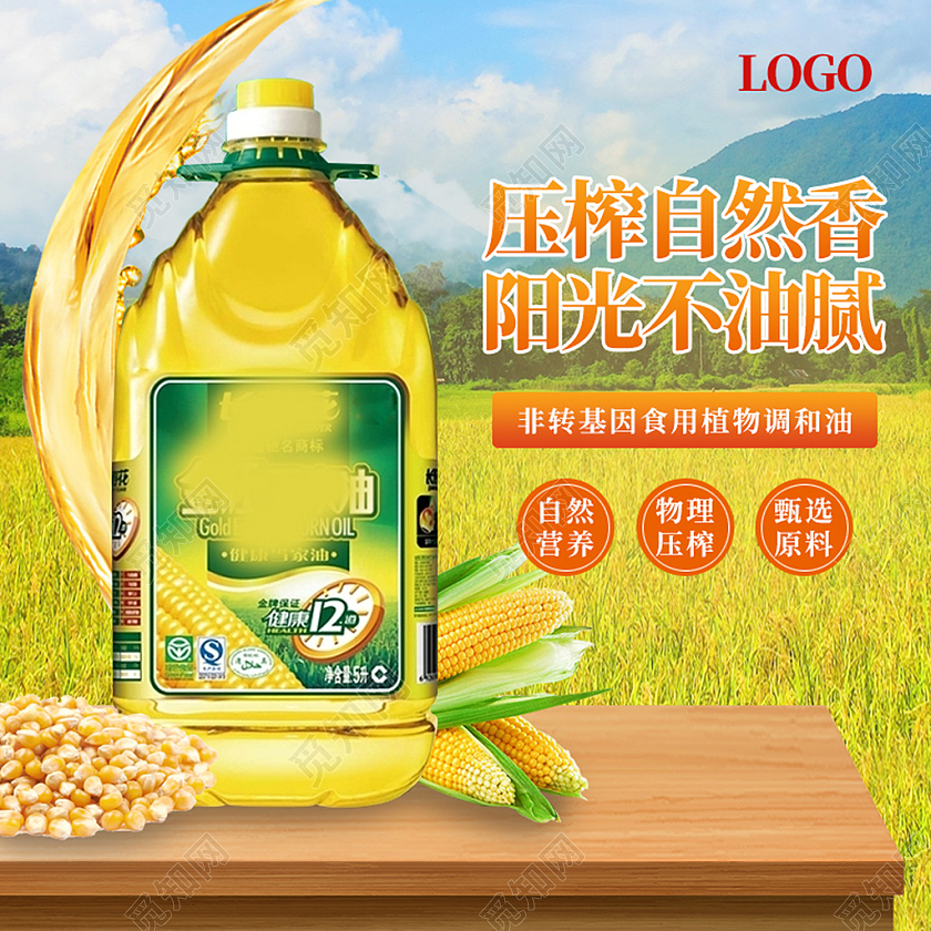 电商蓝色淘宝天猫粮食食用油主图直通车模板