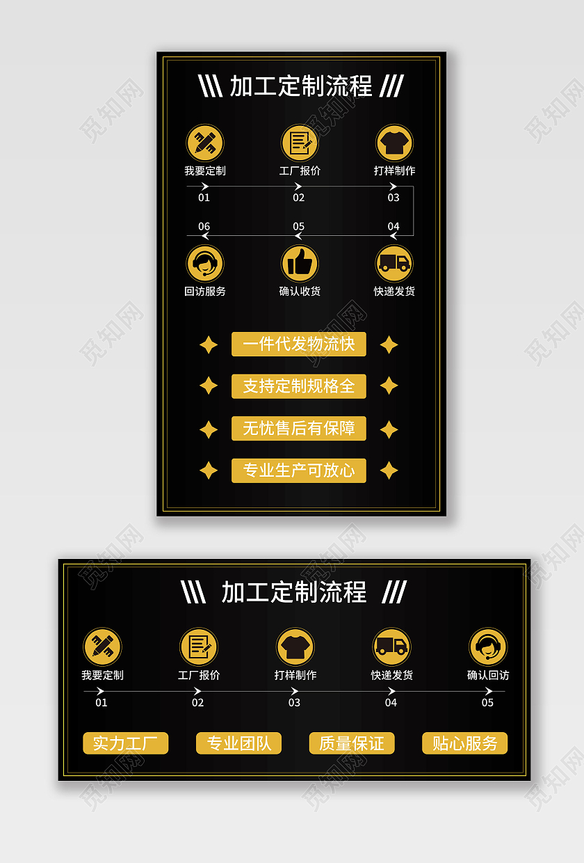 黑色大气简约风1688工厂定制海报banner模板