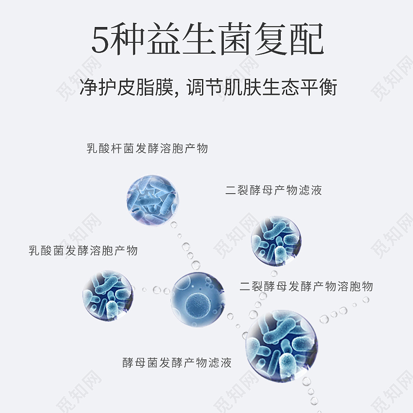 灰色简约风电商淘宝天猫京东益生菌面膜主图直通车