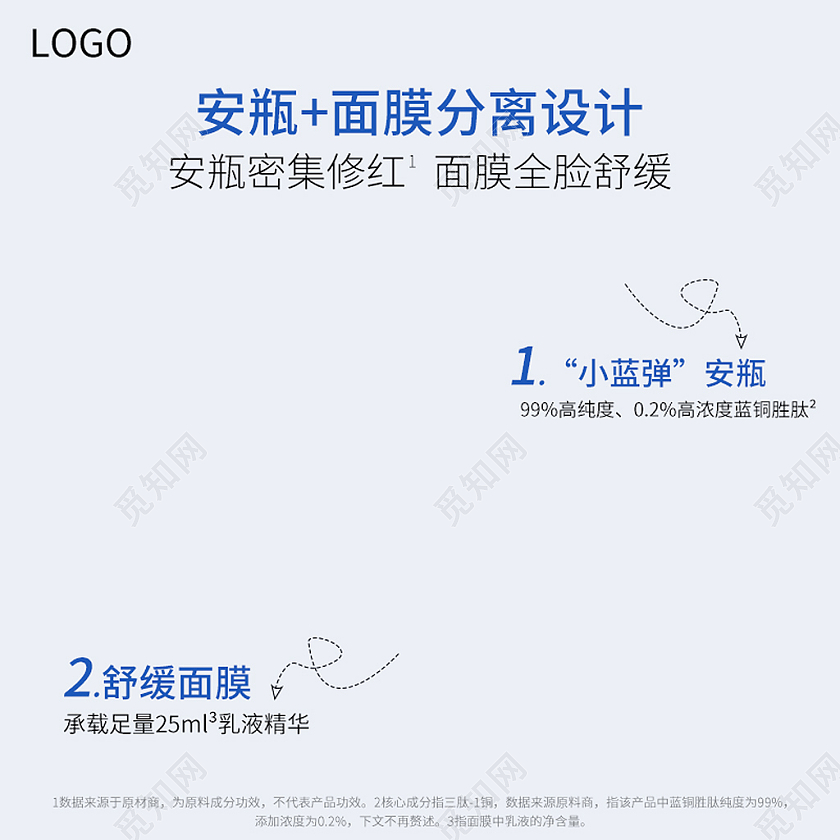 浅蓝色简约风电商淘宝天猫京东面膜主图直通车