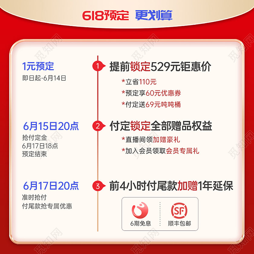 预约加购主图 红色背景加赠步骤活动主图