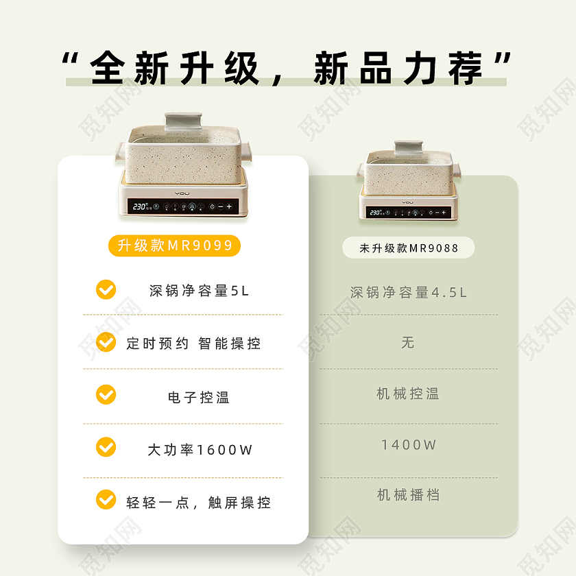 绿色清新多功能料理多功能锅主图电器主图