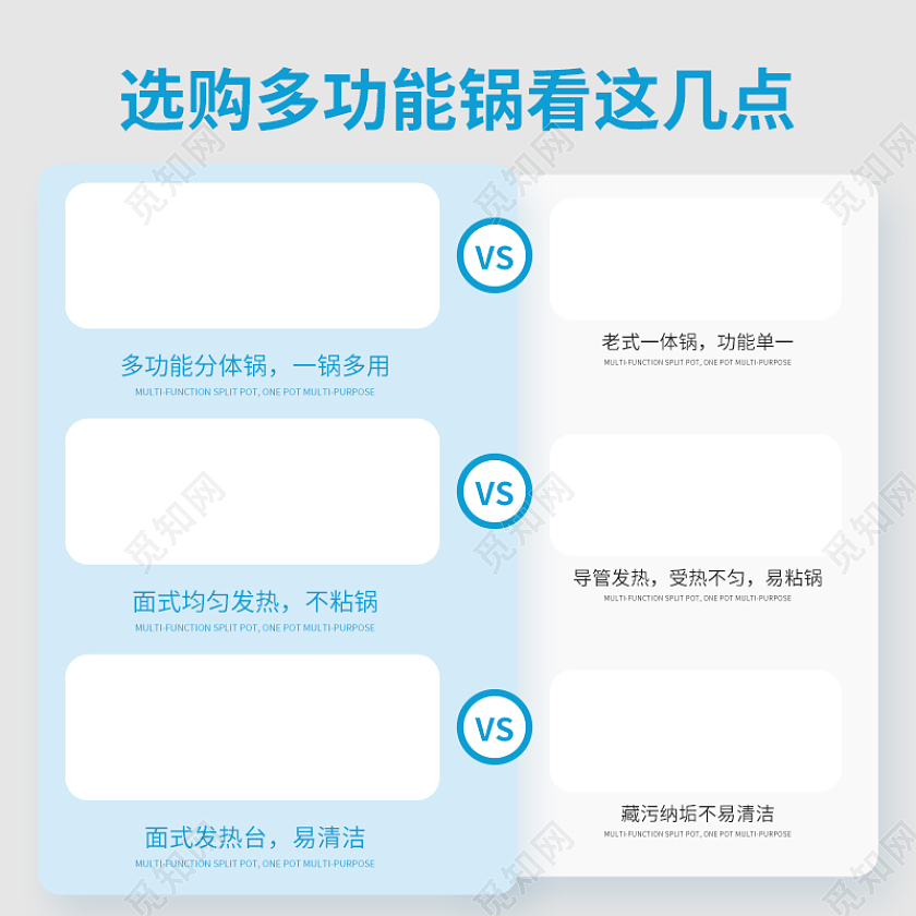 多功能料理锅主图多功能锅电器功能型对比直通车设计模板电器主图