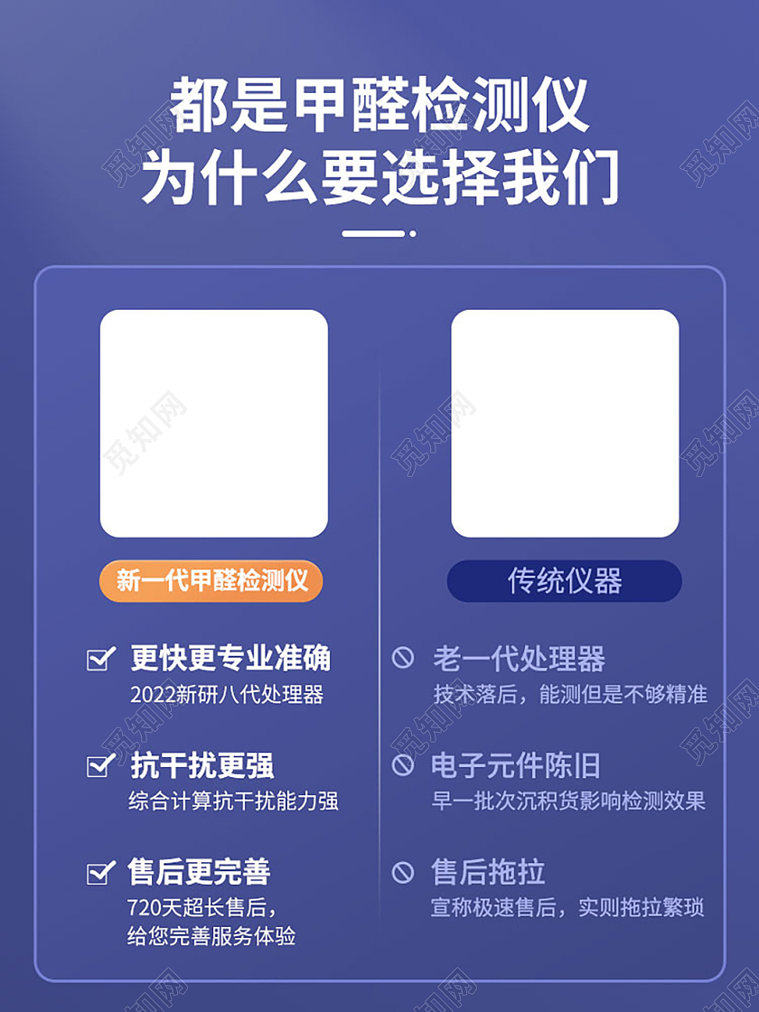 简约甲醛检测仪功能对比主图电器优势直通车设计模板洗护用品
