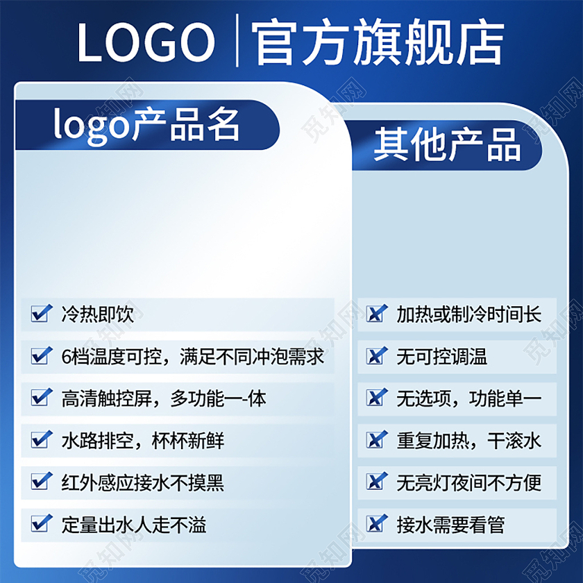 蓝色渐变色水壶主图直通车大促电器主图