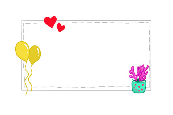 手绘边框小清新彩色手账边框素材