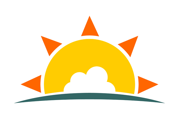 简约创意几何太阳朝阳矢量素材