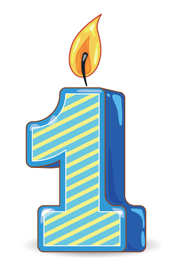 卡通生日蜡烛数字一元素素材