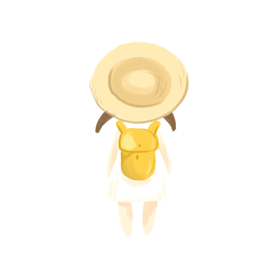 彩色小清新手绘卡通女孩背影谷雨元素png素材