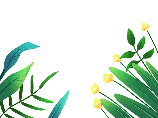 绿色手绘卡通简约叶子绿叶花草花叶元素png素材