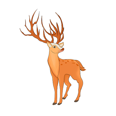 卡通手绘动物麋鹿插画元素麋鹿元素