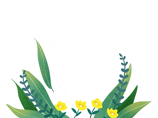 绿色手绘卡通叶子绿叶花朵花草元素png素材