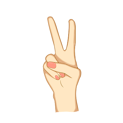 卡通剪刀手耶耶手比ye手势psdpng手势耶元素情侣人物七夕卡通手绘拉手