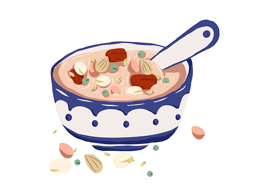 彩色手绘卡通腊八节腊八粥八宝粥元素png素材