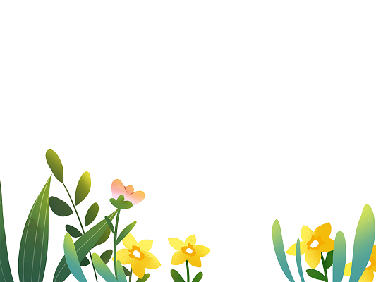 绿色手绘卡通花草花叶叶子元素png素材