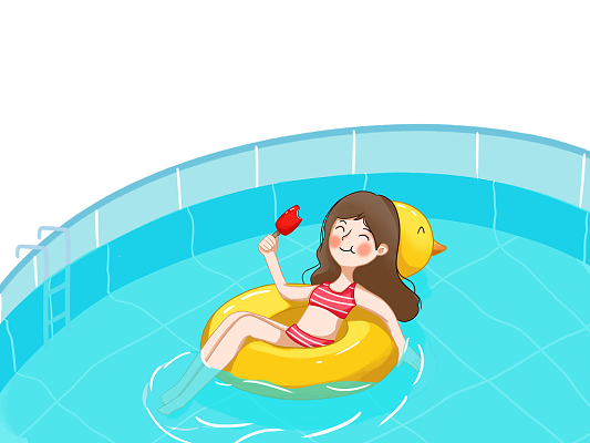夏天最舒服的事就是躺在游池吃着冰棒夏天夏日夏季