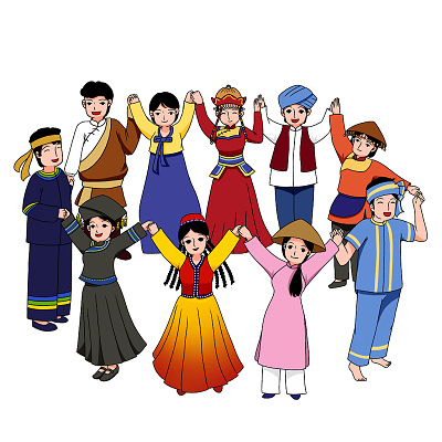 五十六个民族素材十人转圈民族团结