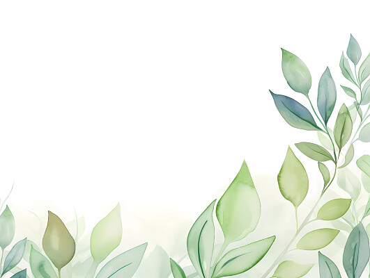 树叶绿色叶子装饰手绘水彩树叶元素