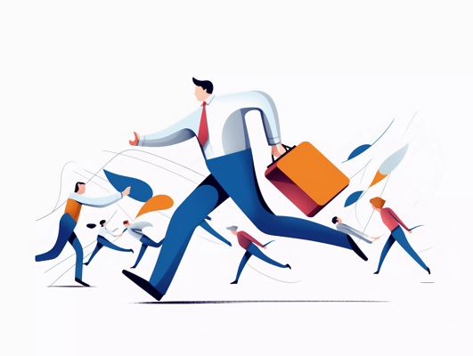 工作工作着急奔跑的人卡通