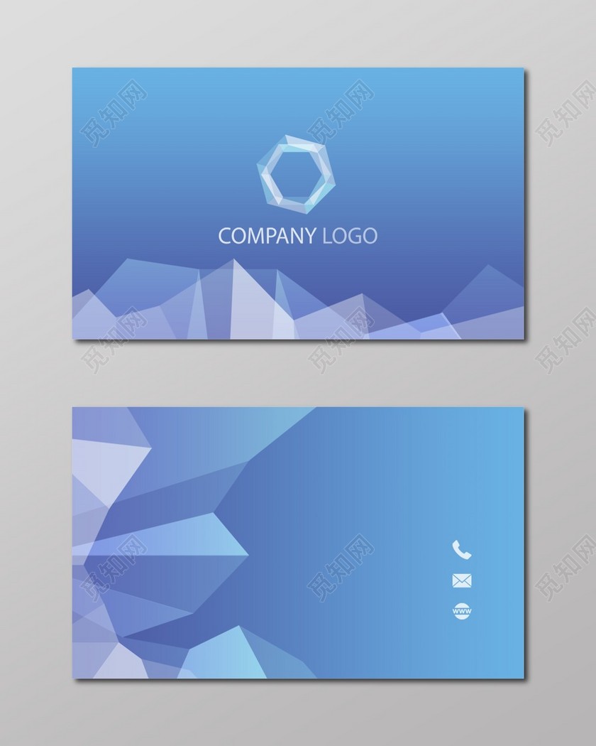 彩色名片简约淡蓝色名片设计模板