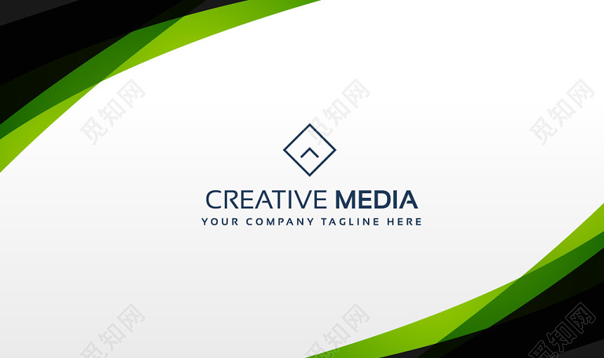 简洁白色绿色商务公司创意名片