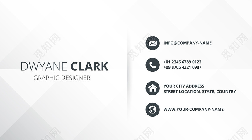 商务风格黑色白色公司创意名片