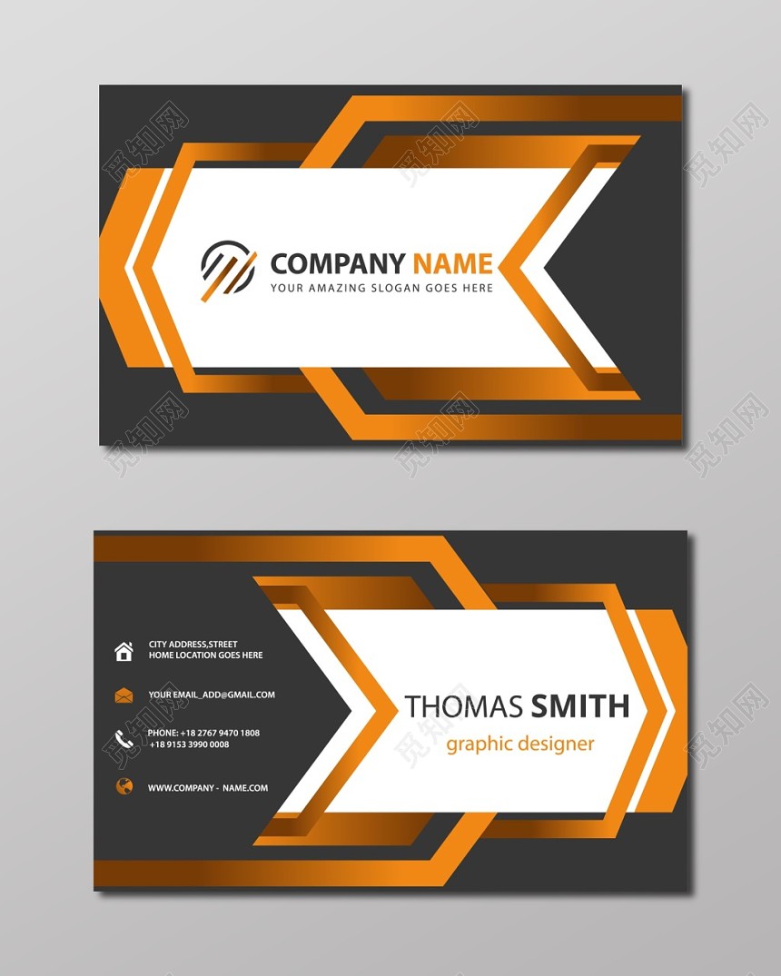 高端大气黑色金色商务公司创意名片